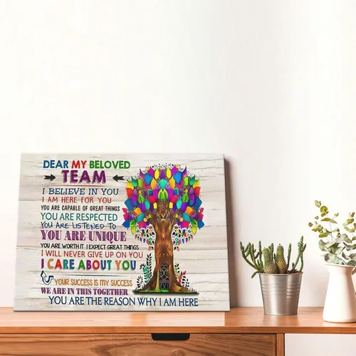 Vista 3 de Arte de pared inspirador para la oficina, impresiones en lienzo, citas motivacionales, póster artístico en esta oficina, We Are A Team, decoración