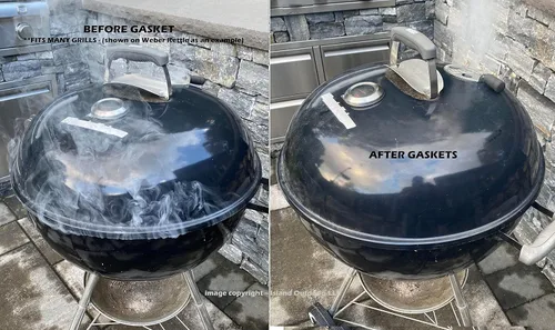 Vista 3 de FireBlack® Kit de juntas autoadhesivas 34 solo para Kamado Joe SM MED