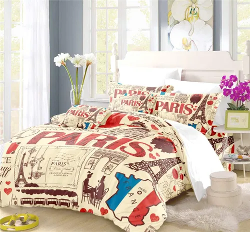 Vista 10 de REALIN Hawthorn Bedding - Juego de funda de edredón 3D, juego de cama de bosque japonés y río de montaña de 2/3/4 piezas, fundas de edredón
