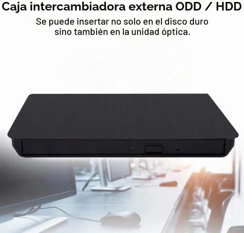Vista 3 de Yoidesu Caja de unidad de CD externa, Caja de interruptor ODD/HDD externa, Caja de unidad externa USB 3.0, carcasa de unidad de escritor portátil
