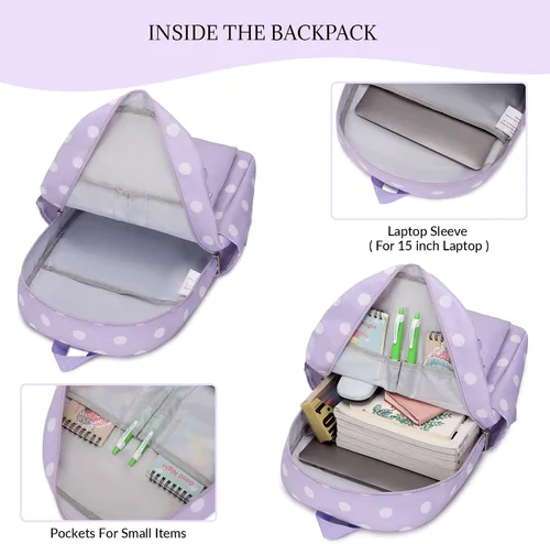 Vista 30 de Mygreen - Mochila escolar con bonitos diseños para niños y niñas, 11.5 x 15.7 x 5.1 pulgadas