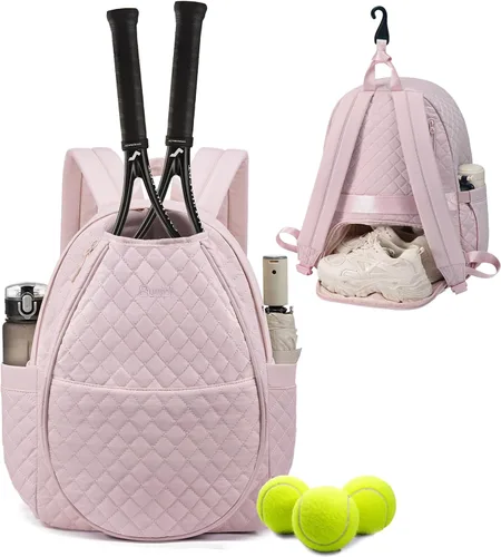 Vista 10 de Sucipi Bolsas de tenis para mujeres, Mochila bolsa acolchada para raqueta de tenis para raqueta de tenis, palas de pickleball, bádminton