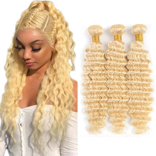 Vista 11 de 300g 1B27 Human Hair Bundles Honey Blonde Bundles Human Hair 10A Brazilian Virgin Remy Hair Extensions 8 10 12 Inch