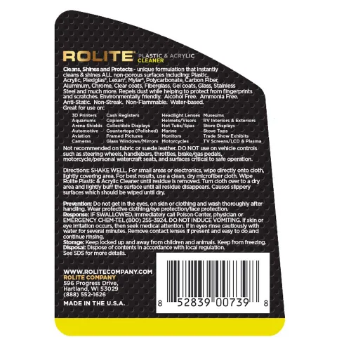 Vista 7 de Rolite Limpiador de plástico y acrílico, 4 fl. oz., protector de alto brillo y pulido para superficies no porosas, fórmula sin rayas