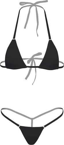 Vista 5 de Dadress Conjunto de bikini de tanga para mujer, sexy, micro brasier, bikinis