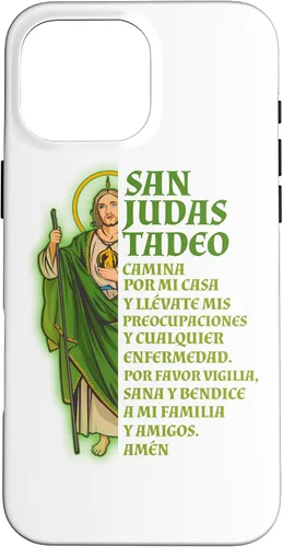 Vista 19 de Funda para iPhone 16 San Judas Tadeo con Oración