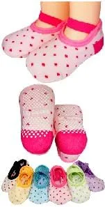 Vista 5 de Tiny Captain Calcetines antideslizantes con correa para niñas de 0 a 7 años de edad, calcetines de 1 año