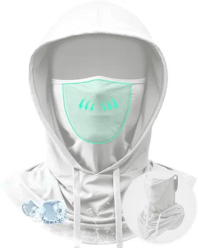 Vista 7 de Pasamontañas transpirable 3 en 1 con malla para la nariz, protección solar, protección UV, cubierta completa para la cabeza, hombres y mujeres