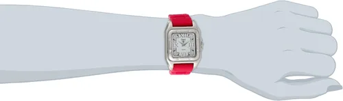 Vista 2 de Trax - Reloj de pulsera con bisel de cristal cuadrado y esfera de números romanos y correa de goma ajustable para mujer