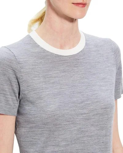 Vista 6 de Theory Camiseta básica de lana para mujer Trim