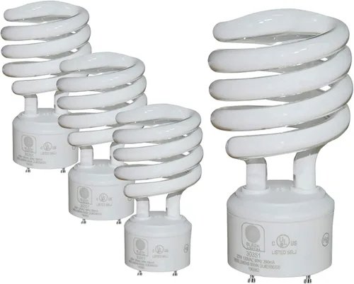 Vista 11 de foco 23 Watt T2, espiral, CFL, 2700K, 1300lm, base GU24 - Paquete de 4.