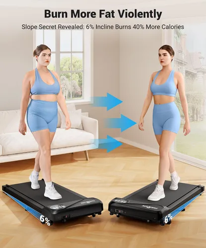 Vista 3 de THERUN Walking Pad Treadmill Under Desk, Portable Mini Treadmill for Home/Office, Walking Pad Machine with 2.5HP and 265 lbs Weight Capacity Remote