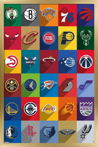 Vista 16 de NBA League - Póster de pared con logotipos 25, 34 pulgadas de largo x 22.4 pulgadas de ancho, versión premium sin marco