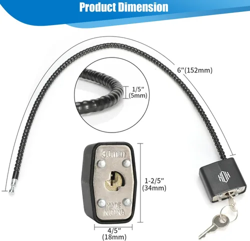 Vista 2 de HOX Cerraduras para pistola de cable con llaves, cerradura de seguridad con llave igual, para bloqueo de armas de fuego y seguridad