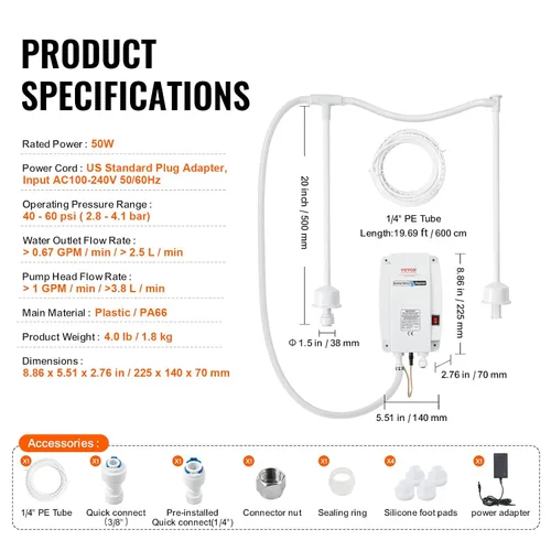 Vista 8 de VEVOR Sistema de bomba dispensador de agua embotellada, sistema de dispensación de 2 x 5 galones, dispensador eléctrico automático de agua, bomba