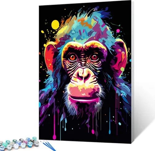 Vista 29 de Tucocoo Kit de pintura por números de lobo colorido, lienzo de 16 x 20 pulgadas, pintura al óleo digital para adultos con pinceles y pigmento Obras