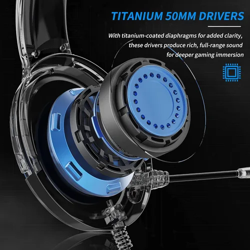 Vista 4 de BINNUNE Auriculares para juegos con micrófono para PS4 PS5 Xbox Series XS Xbox One PC Switch, auriculares con cable para gamer con micrófono