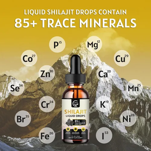 Vista 4 de Suplemento líquido orgánico puro Shilajit de alta potencia del Himalaya, gota de resina Shilajit para hombres y mujeres, potencia máxima 85+