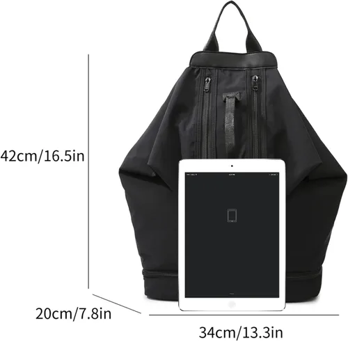 Vista 4 de Mochila de gimnasio, pequeña bolsa de gimnasio con compartimento para zapatos, mochila de viaje ligera, para entrenamiento, deportes, casual