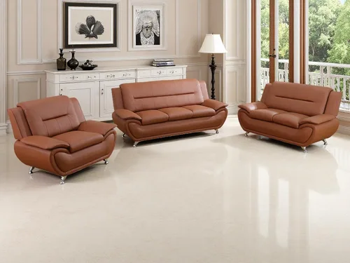 Vista 25 de Sofás de cuero, juego de sofás de sala, sofá para dormitorio, apartamento, juegos de muebles de sala de estar de cuero