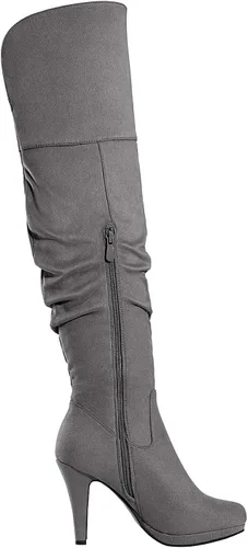Vista 2 de DREAM PAIRS - Botas altas por encima de la rodilla para mujer, tacón grueso y plataforma