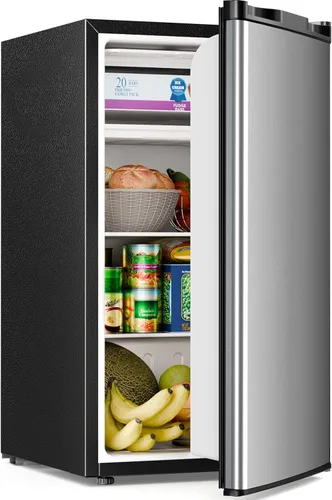 Vista 8 de Antarctic Star - Refrigerador compacto mini con congelador, puerta reversible única, refrigerador para dormitorio, estante de alambre, botón