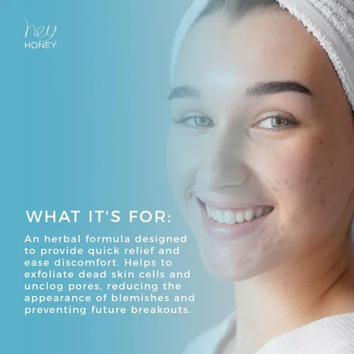 Vista 2 de Hey Honey Skincare Be Clear - Rutina para el acné Tratamiento clarificador durante la noche Propóleo y crema de hierbas para manchas y piel
