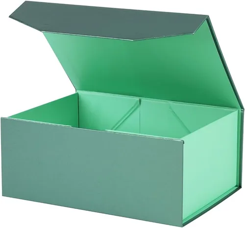 Vista 10 de Caja de regalo negra con tapa de 12 x 8 x 2.5 pulgadas, caja de regalo magnética para envolver, caja de regalo a granel para regalo, grano de malla