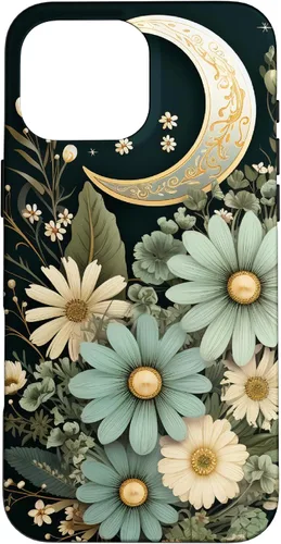 Vista 19 de Sage Green Wildflower Floral Moon Flower Botanical Case for iPhone 17