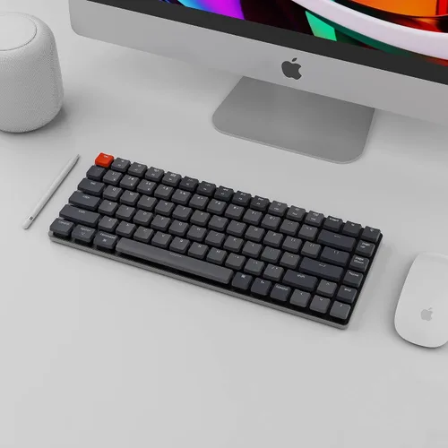 Vista 7 de Keychron K3 versión 2 teclado mecánico inalámbrico ultra delgado con cable BluetoothUSB con retroiluminación LED blanca interruptor mecánico marrón