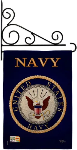 Vista 25 de Breeze Decor Bandera de jardín de 13 x 18.5 pulgadas, con licencia oficial de las Fuerzas Armadas de los Estados Unidos de la Marina de los Estados