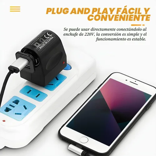 Vista 3 de Adaptador convertidor universal de encendedor de cigarrillos de coche de CA a CC, inversores de potencia de vehículo de CC 12V 500mA, transformador