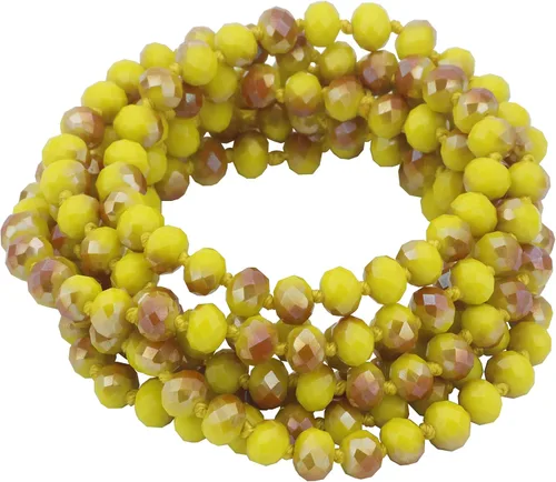 Vista 5 de Firstmeet - Collar con nudo de cuerda, de cuentas de cristal, largo, para mujer.
