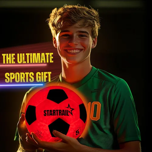 Vista 6 de Balón de fútbol iluminado, bola que brilla en la oscuridad NO 5, regalos de fútbol para niños de 8 a 12, 12 a 14 años, ideas de regalo para niños