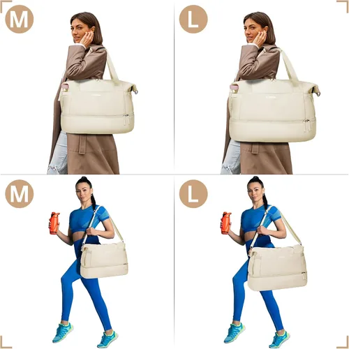 Vista 6 de Bolsa de lona de gimnasio para mujer, Blancuzco, Bolsa de viaje para gimnasio