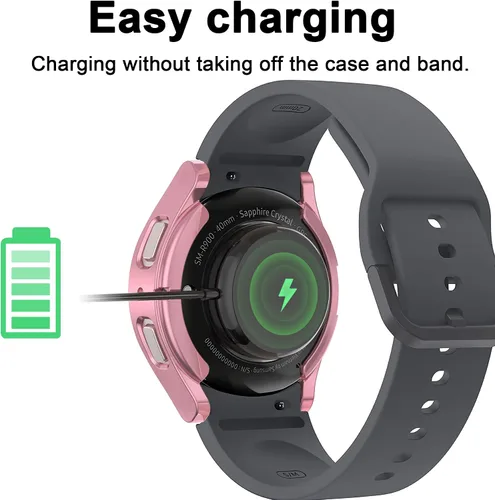 Vista 7 de Paquete de 16 unidades de protector de pantalla para reloj YUVIKE compatible con Samsung Galaxy Watch 5/4 40mm, funda suave TPU con destellos