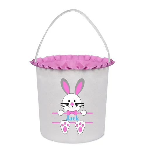 Vista 29 de Cestas de Pascua personalizadas para niños, cesta de caza de huevos de Pascua, bolsas de cesta de Pascua personalizadas, regalos de Pascua para verde