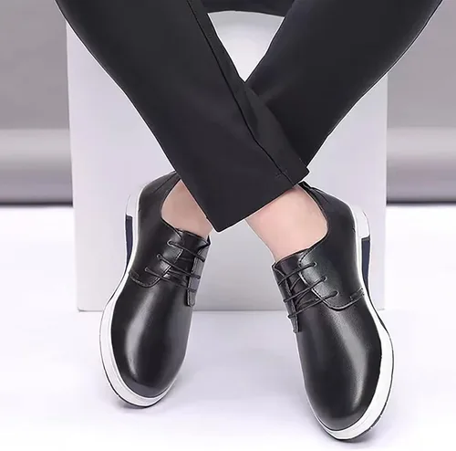 Vista 7 de BSROT Zapatos Oxford casuales para hombre, zapatos de vestir con cordones, cómodos zapatos deportivos de moda