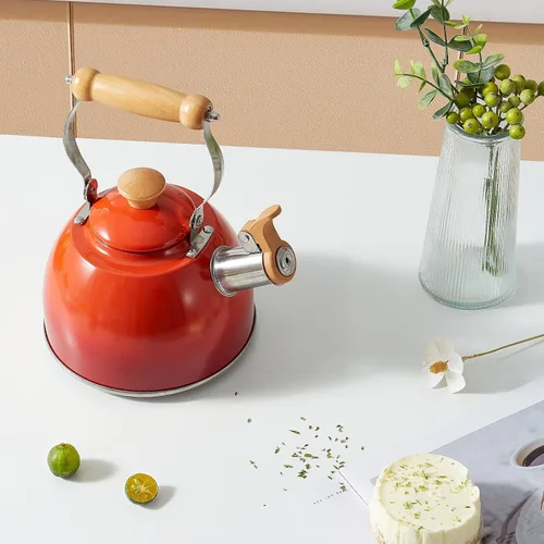 Vista 27 de ROCKURWOK - Tetera de estufa, tetera con mango ergonómico de tacto frío, tetera de acero inoxidable de grado alimenticio, tetera de estufa, tetera