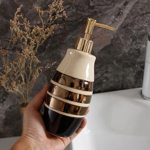 Vista 7 de Soap Dispenser Handsoaps Dispenser Nordic Retro Soap Dispenser Shampoo Lotion Bottle Push-type Ceramic Soap Dispenser Shower Gel Dispenser Can Be