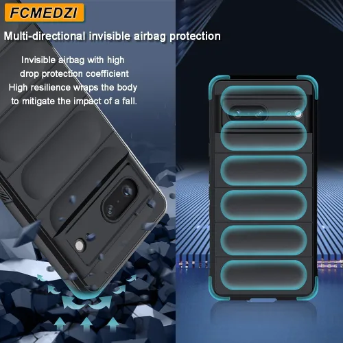 Vista 2 de Funda compatible con Google Pixel 8 Pro con tacto agradable al tacto [protección de grado militar de 15 pies] y protector de pantalla de vidrio
