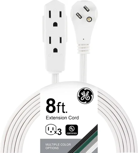 Vista 15 de GE Cable de extensión plano de 3 salidas de 3 pies, cable de extensión a tierra con múltiples tomas, extensor de salida de 3 clavijas, enchufe