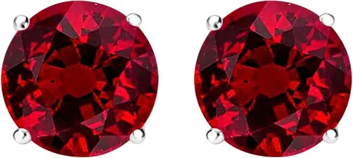 Vista 2 de 12-10 Carat Total Weight Natural Ruby Stud Earrings 4 Prong Push Back