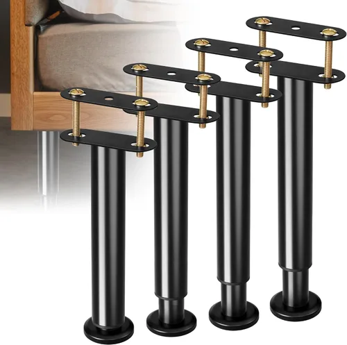 Vista 14 de ZhouDaShu Marco de cama de altura ajustable con patas de soporte central de repuesto con base más ancha, kit de refuerzo de cama para listones