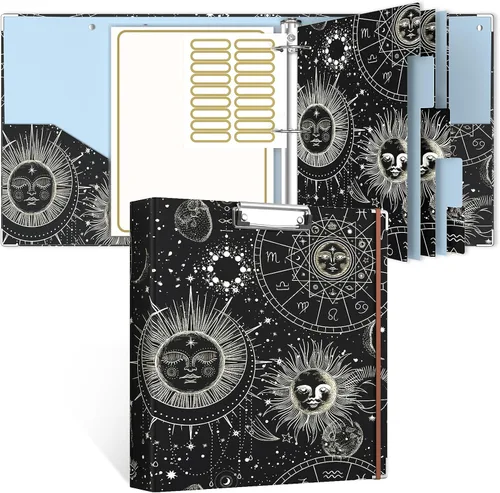 Vista 33 de Rouidr Carpeta de 3 anillos con portapapeles, 1 pulgada, 8.5 x 11 pulgadas, tamaño carta, carpetas organizadoras con pestañas divisorias y fundas