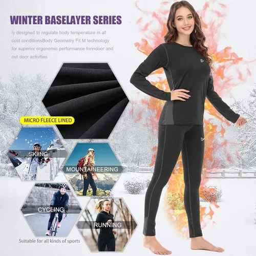 Vista 5 de MEETYOO Conjunto de ropa interior térmica para mujer