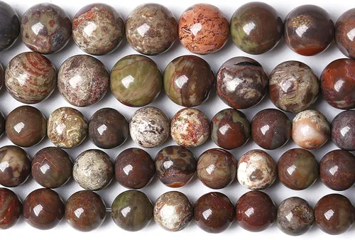 Vista 95 de 88 cuentas de piedra natural africana de piedra de sangre para hacer joyas y pulseras