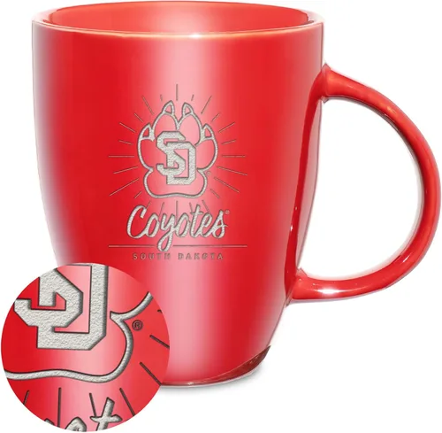 Vista 68 de Rico Industries - Taza de lustre cerámico con grabado láser de la NCAA de 18oz - Café-Té