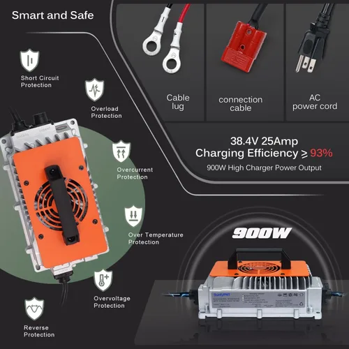 Vista 3 de OGRPHY Batería de litio para carrito de golf de 36 V y 100 Ah, kit de conversión con BMS inteligente de 200 A (pico de 1000 A), monitor Bluetooth