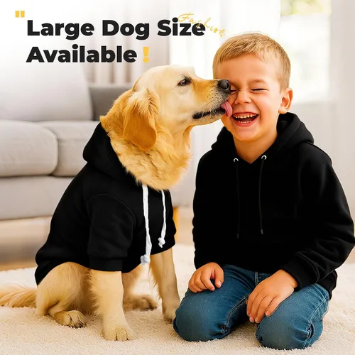 Vista 4 de Petcare Sudaderas con capucha básicas para perros pequeños, medianos y grandes, gatos, ropa para cachorros, suéteres de felpa suaves y cálidos